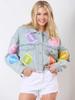 2025 Spring/Summer Women's Multicolor 3D Decor Denim Jacket with Long Sleeves