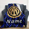 Personalisierbare Decke mit Name, Inter Mailand, Weich & Warm, für Sofa, Büro, Bett, Reise, Mittagspause, Geschenk, Geeignet für Alle Jahreszeiten