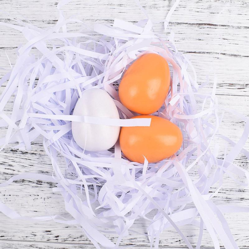 6 Pieces Set Wooden Artificial Eggs DIY Toy Wooden House Kitchen Early Education Food Toys For Children