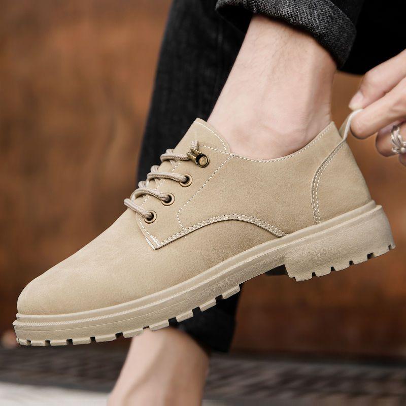 Round Toe Lace-up Platform Men's Leather Shoes in Promotion 2025 Trend Low Price Social Designer New in Male Casual Shoe