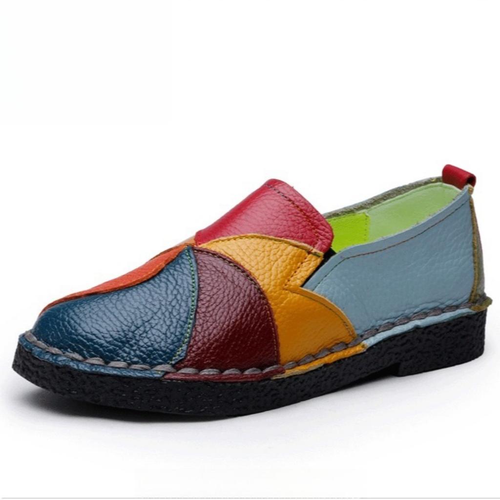 Flat Shoes, Women's Shoes, Casual Shoes, Color Blocked Shoes, Single Shoes, Loafers, Round Toe Shoes, Soft Soled Shoes, Walking Shoes, Non Slip Shoes