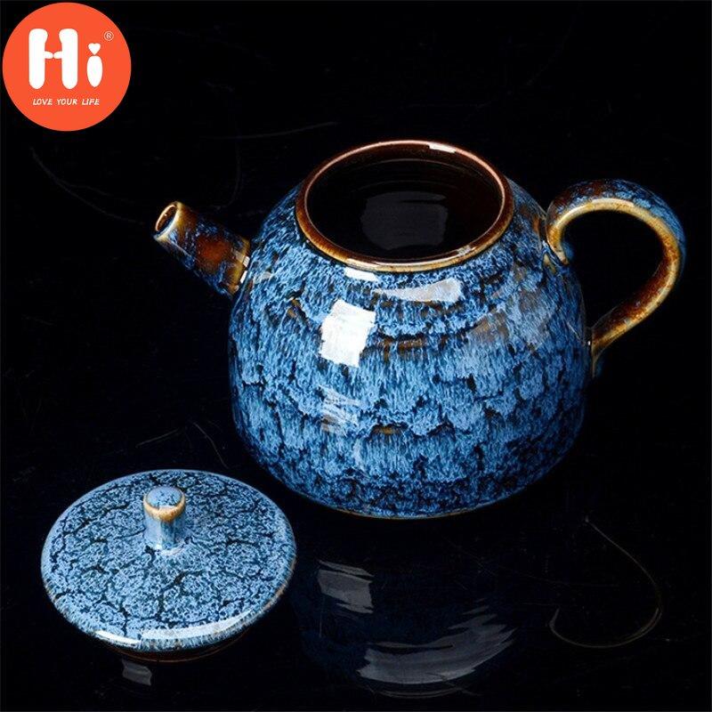 Hi 300ML Ceramic Kiln Change Teapot Portable Household Kung Fu Kettle Tea Set Creative Porcelain Tea Pot Traditional Chinese Teaware