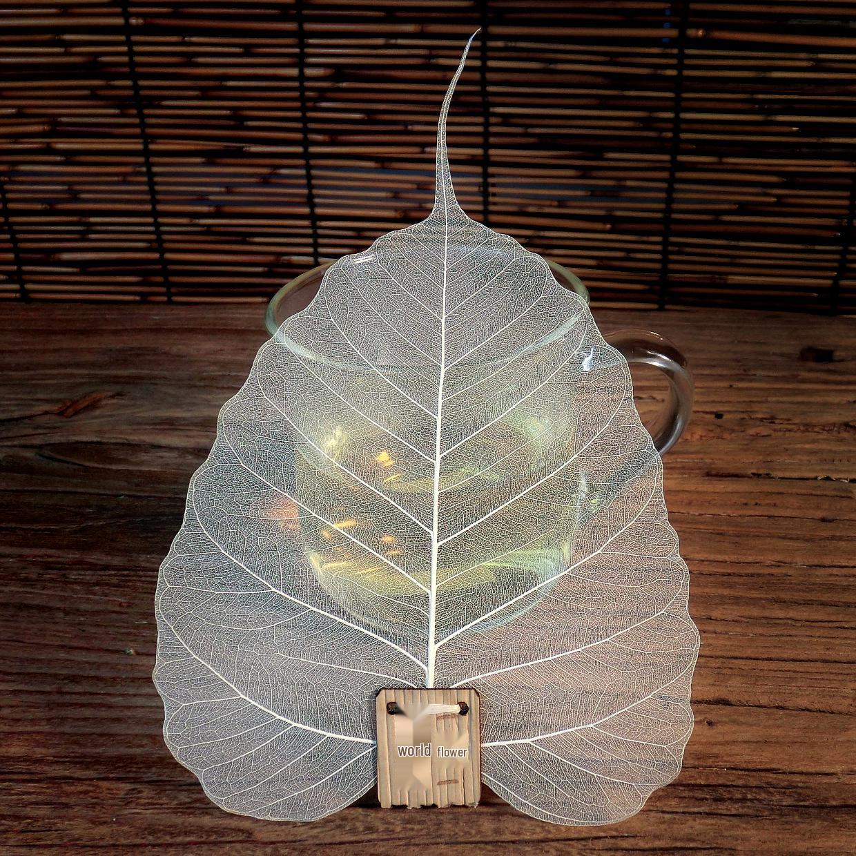 Zen Bodhi Leaf Tea Infuser & Strainer – Creative Filter with Dried Flower Leaf Veins Bookmark.