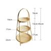 Round Bamboo Weaving Baskets 1/2/3 Tier Storage Baskets Snack Display Stand  Kitchen Decorate