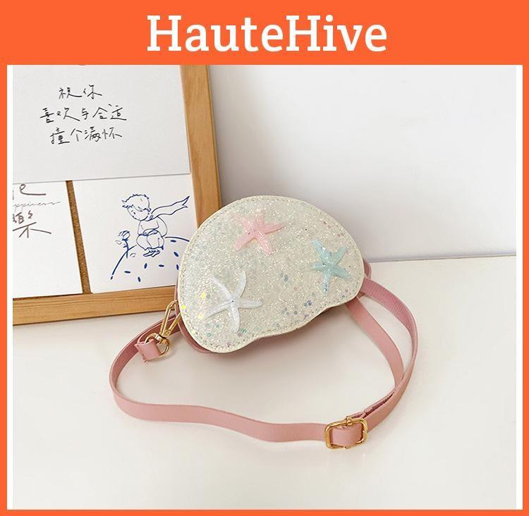 Sequin Kids Shell Mini Backpack Featuring Starfish Decoration Design Girls For