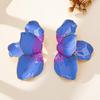 3D Metallic Petal Earrings: European & American Style with Drip Oil Finish