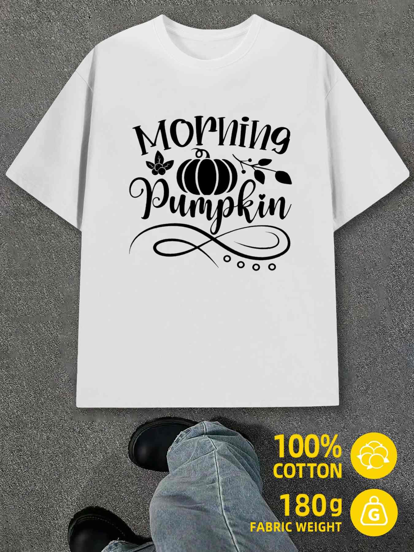 Men s T-Shirt Y2K Morning Pumpkin White Regular Fit S
