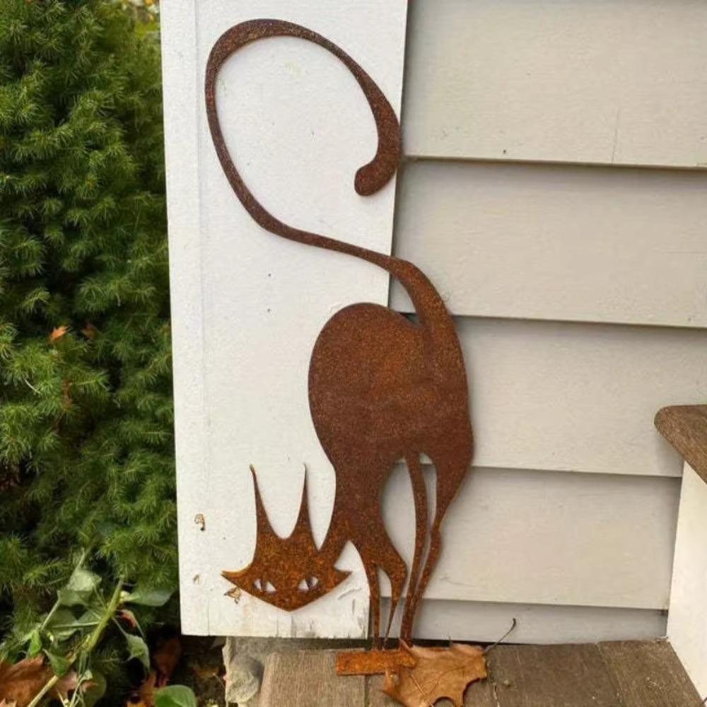 Rusty Series Garden Statue Silhouette Art Outdoor Decor Charming Halloween Ornaments