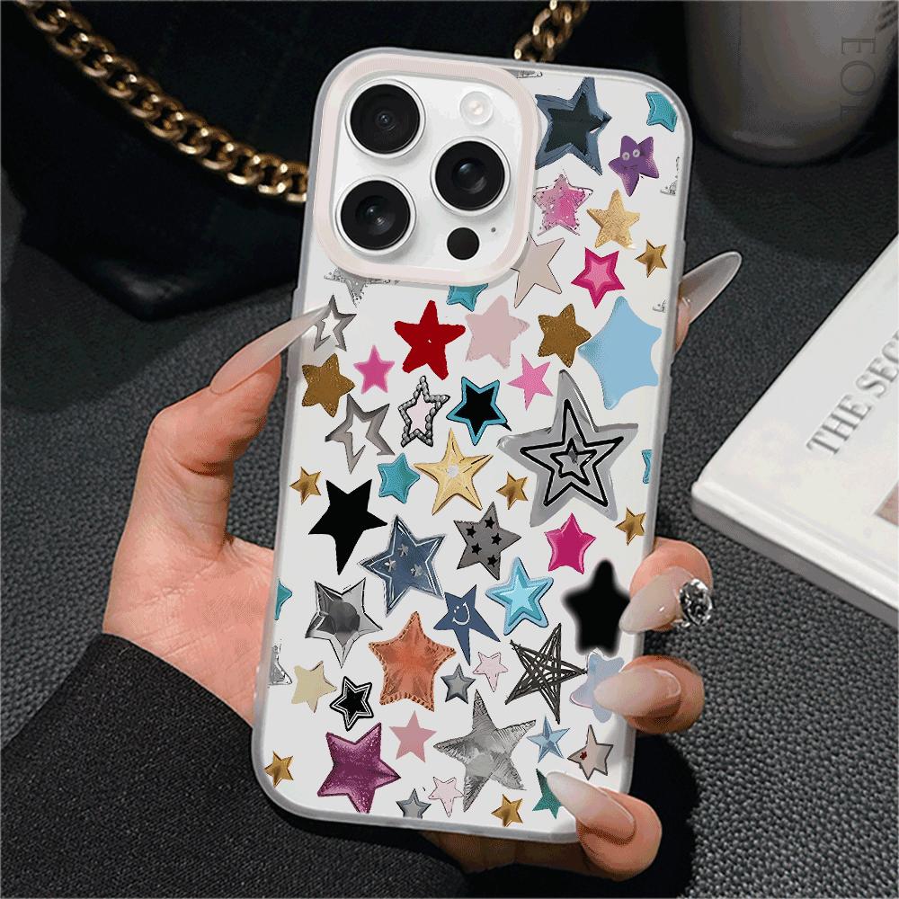 Star Silicone Case for iPhone 16/15/14/13/12/11 Pro Max/Mini - Ultra-Thin Slim Anti-Scratch & Drop Protective Cover, Trendy Gift