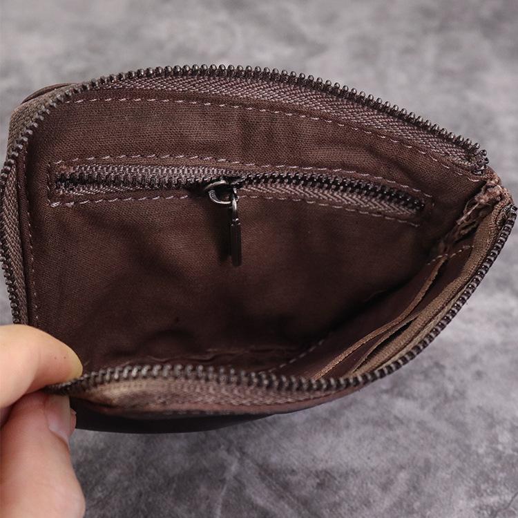 Neue Tasche Geldbörse für Herren, Vintage Japanisches pflanzlich gegerbtes Leder, Gebrauchte Geldbörse, Münzbörse, Schlüssel Tasche für Damen, Karten Tasche