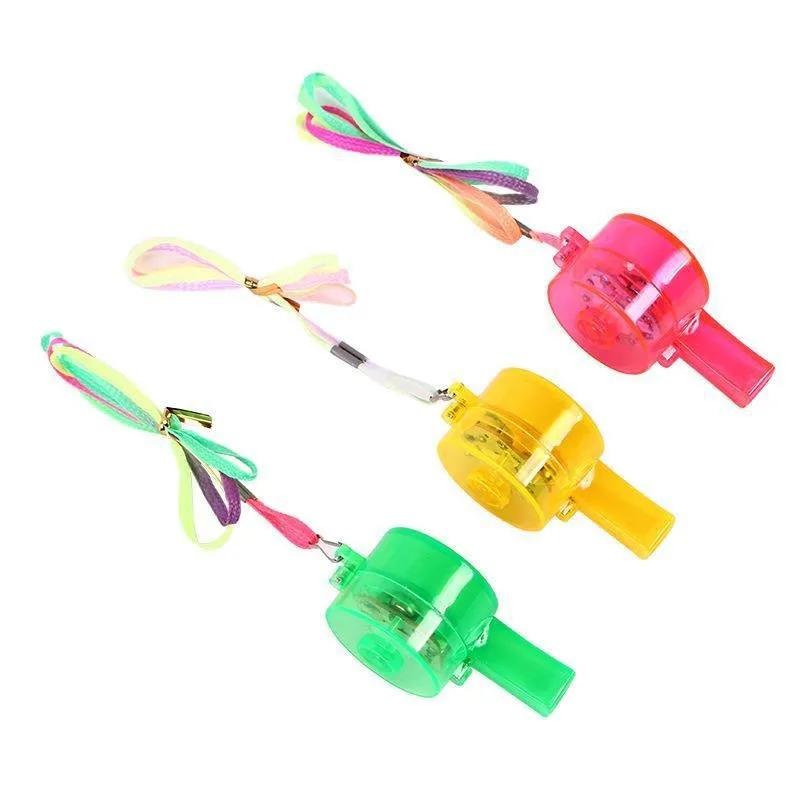 LED Cheer Whistle Kids Birthday Bar Sports Party Carnival Christmas Gift Decor Fun Glow Light Toy For Celebration Events