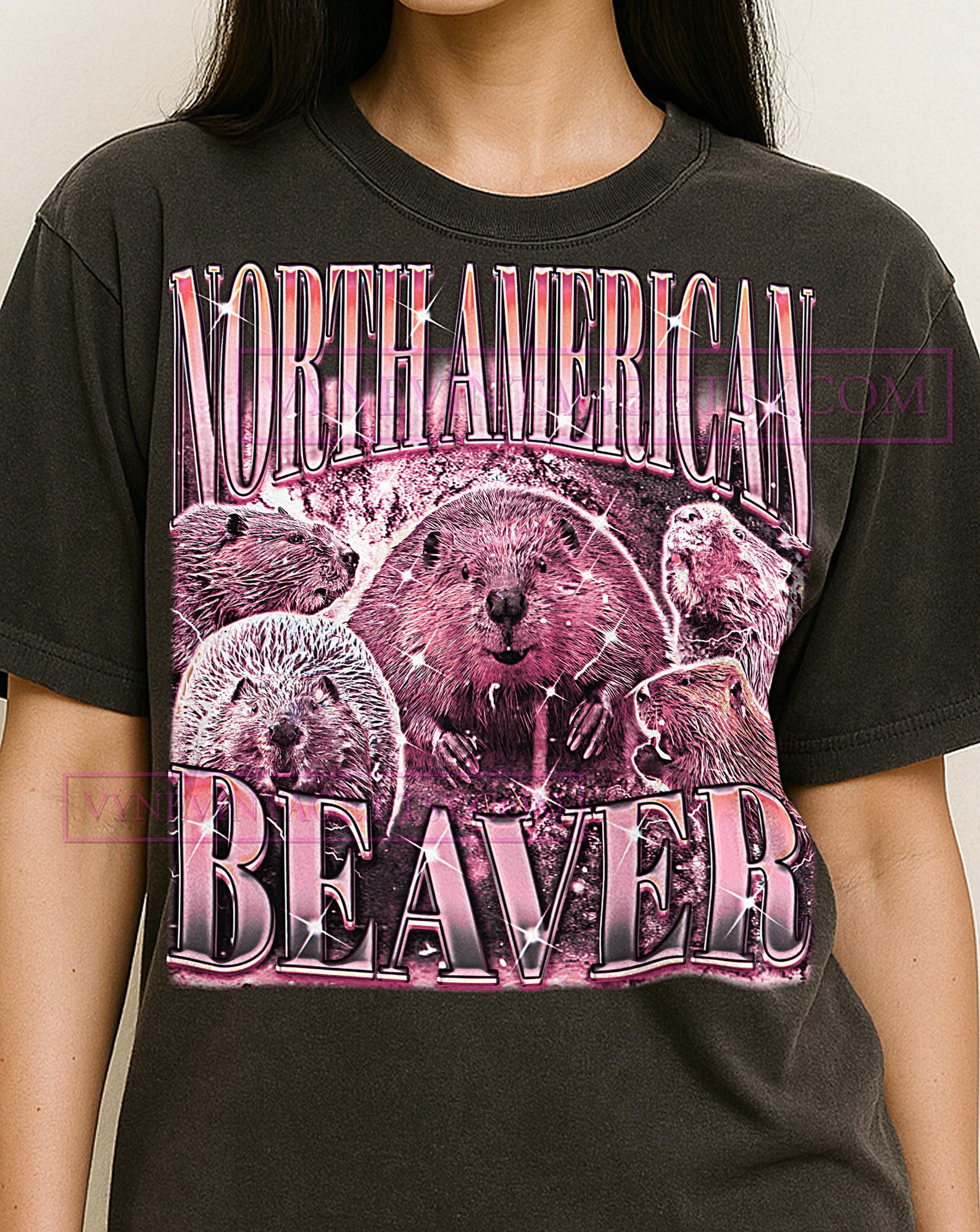 North American Beaver Shirt, 90s Vintage Retro Bootleg Beaver T-Shirt, Nature Animal Graphic Tee, Funny Wildlife Fan Shirt XL