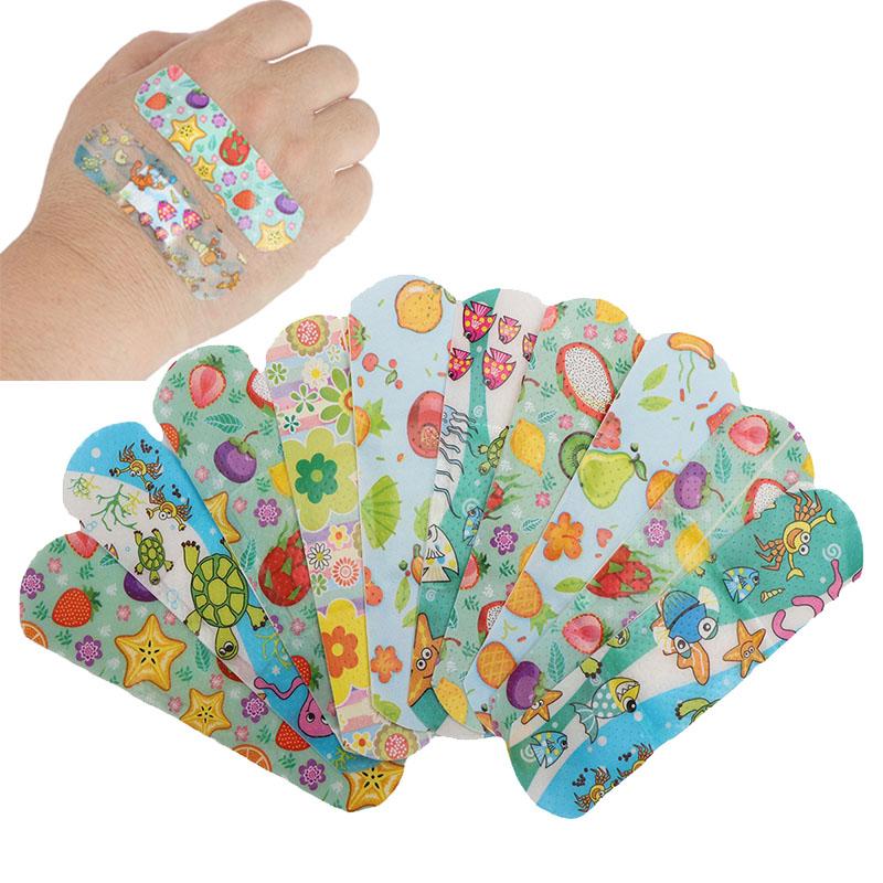 100pcs Cartoon Animal Pattern Waterproof Hemostasis Kids Band Aid Stickers Adhesive Bandage Wound Strips Plasters for Children