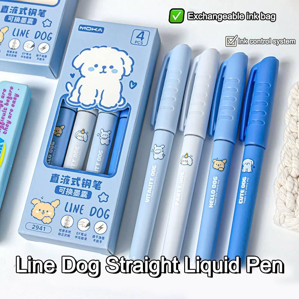 4Pcs Quick-drying Capibara Fountain Pen Replacable Ink Fountain Pens Writing Stationery Studengt
