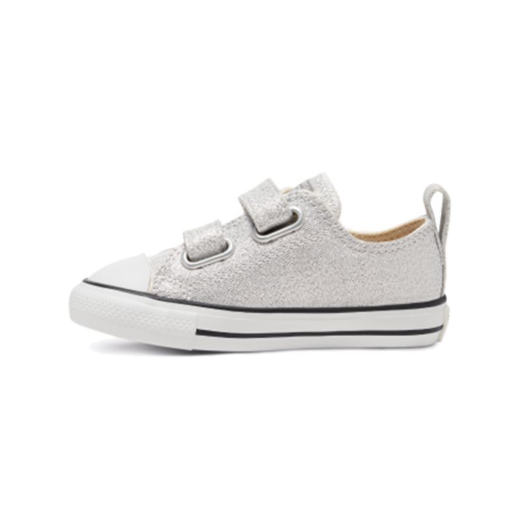 Converse All Star 2V Durable Comfortable Low Top Walking Shoes Baby Shoes Silver 767777C
