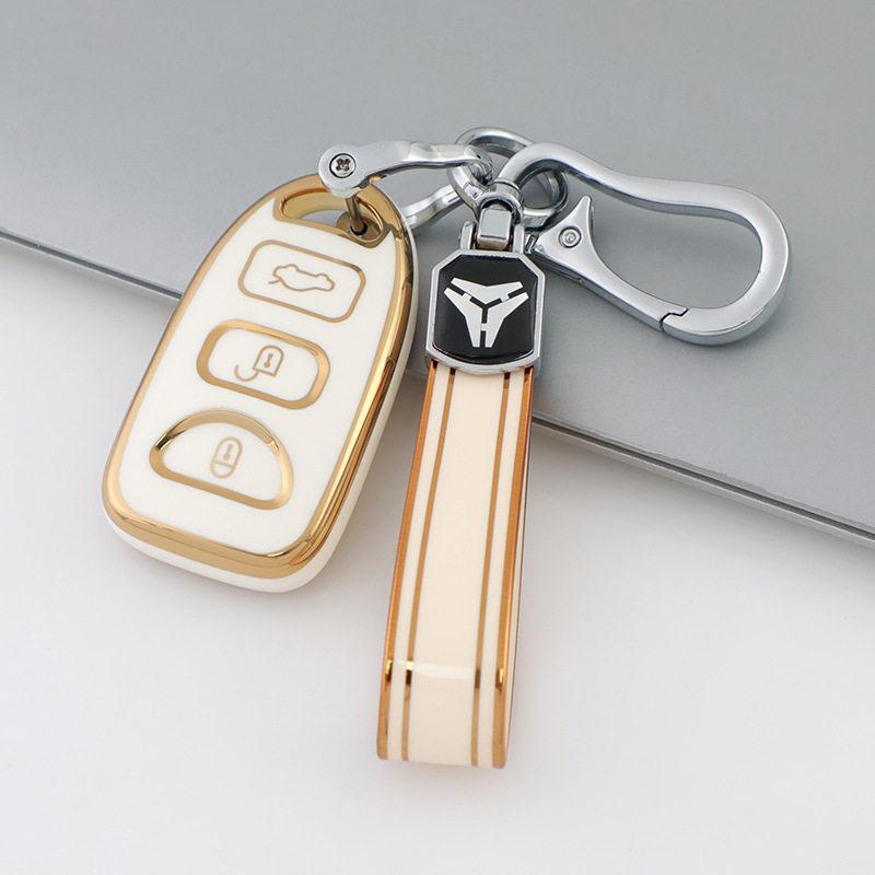 Gold Edged Car Key Case for New Kia Models