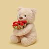 Qixi Festival Valentine's Day Holding Roses Bear Plush Toy Wearing Christmas Hat Teddy Bear Doll Birthday Gift Girl