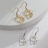 Stainless Steel Hollow Cat Ear Earrings – Fashionable and Versatile Accessories for Girls