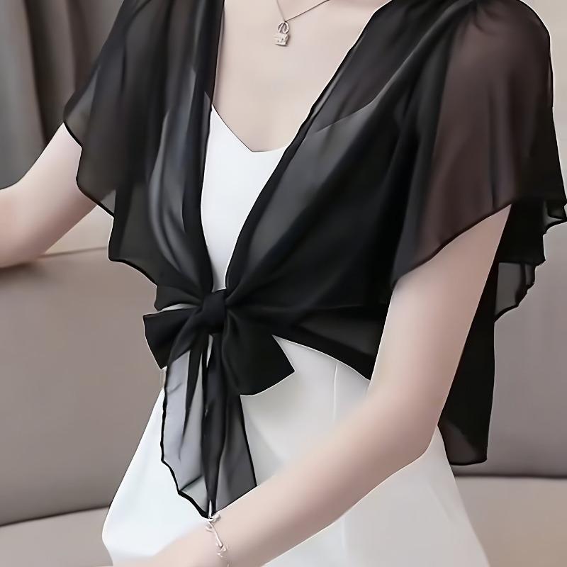 New Women's Short Chiffon Shawl, Versatile Summer Cardigan, Lightweight Outerwear