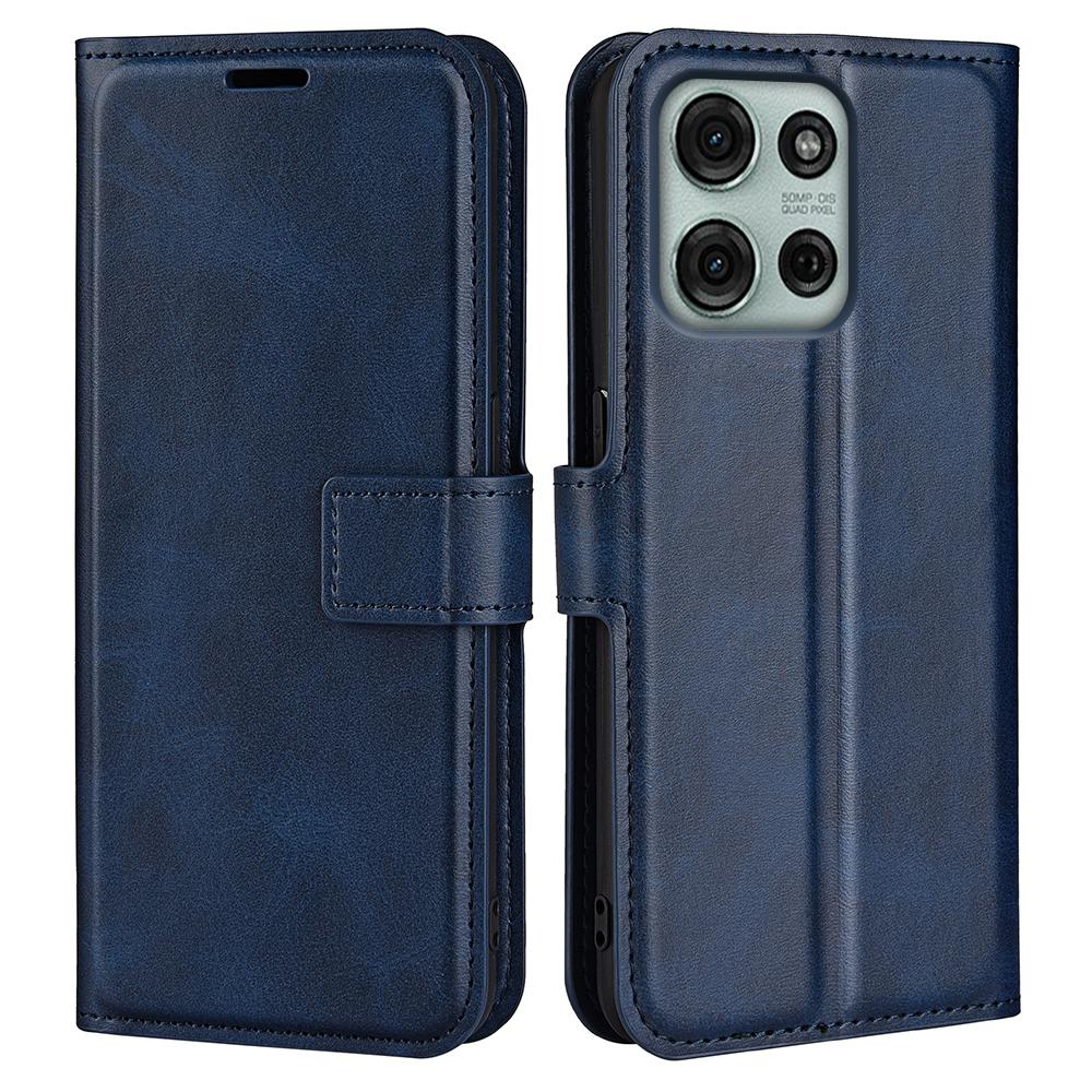 For Motorola Moto G75 5G Stand Case Anti-Scratch Calf Texture Leather Phone Cover