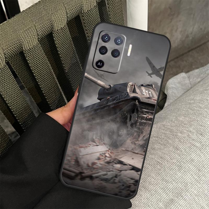 World Of Tanks Case For OPPO A78 A77 A17 A15 A52 A72 A91 A93 A5 A9 A54 A74 A94 A53s A54s A57s A16 A76 A96