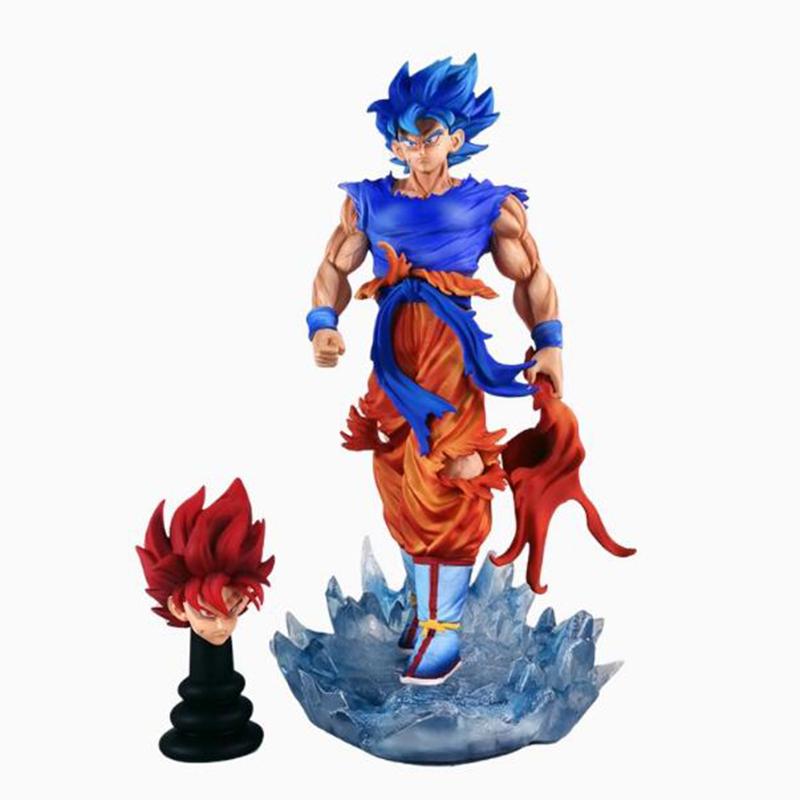 

Latest Original Spot Jt Super Blue Wukong Dragon Ball Hand-Made 35 Cm Foundation Luminous Statue Ornaments Anime Tide Enjoy Gifts