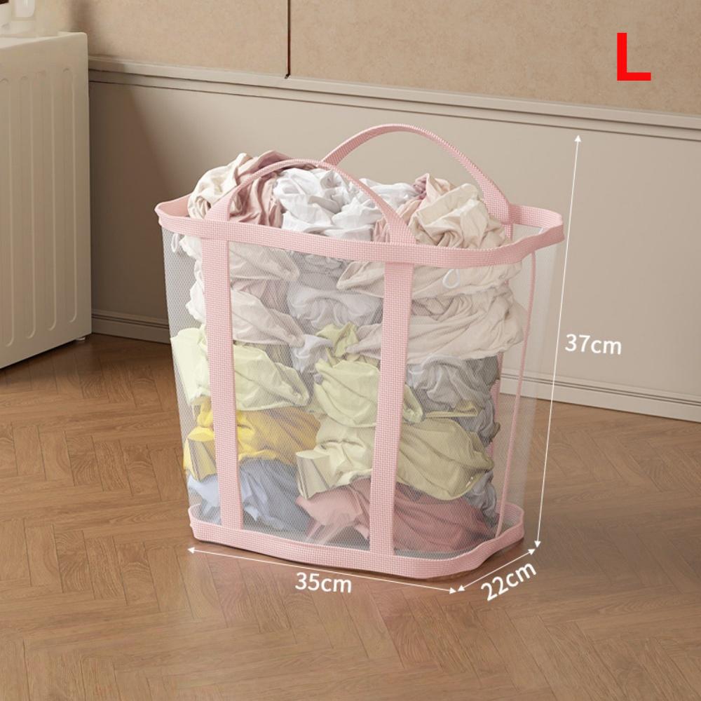 1 Nylon Mesh Laundry Basket with Handle, Breathable, Foldable, Clothes Storage Bag, Large Capacity Storage Bag