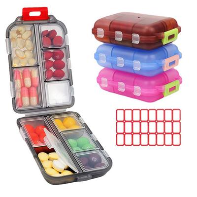 1 Set Pill Organizer with 147 Labels Waterproof Dustproof Multi Compartmenrts Portable Tablet Storage Box Travel Daily Medicine Case 7-Day Pill