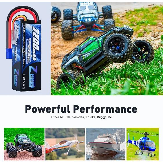 Zeee Lipo 3S 7200mAh RC Car 11.1V 80C Hardcase with EC5 Plug for RC Vehicles Truck Tank Train Lipo Battery RC Hobby Model Parts
