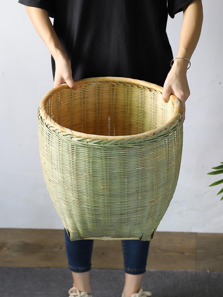 Large Handmade Bamboo Rice Washing Basket - Pastoral Style Winnowing Basket