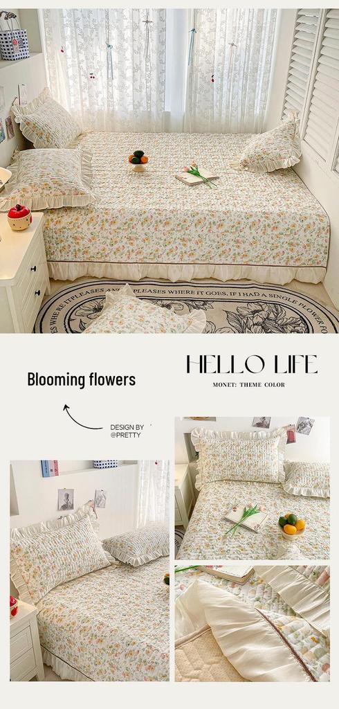 Reine Baumwolle Tatami-Matte Stepp-Bettdecke - Dick, Frischer Druck, Pflegeleicht