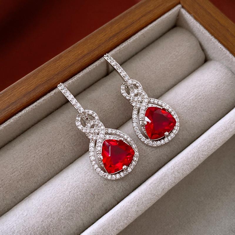 European and American Diamond-set Oval Earrings Retro Earrings Niche Light Luxury High-end Earrings Women