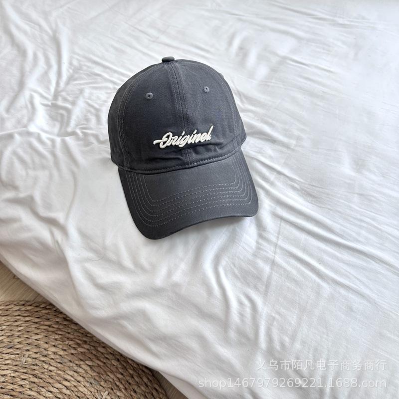 Spring and Summer New Versatile Korean Casual Style English Embroidery Letter Washed Fashion Baseball Cap Men's and Women's Caps