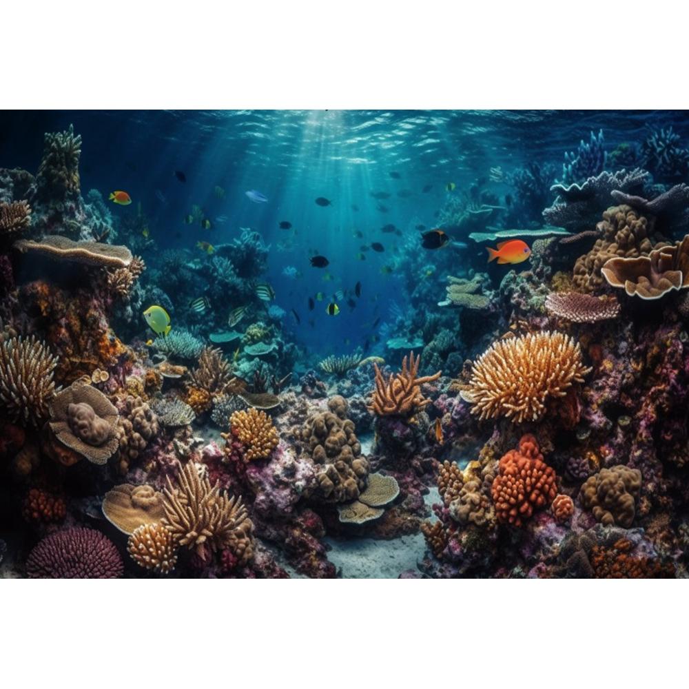 Underwater World Backgrounds for Photographs Ocean Fish Coral Fish Tank Decor Aquarium Scene Portrait Backdrop Shooting Props