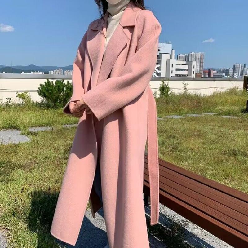 Autumn Winter Women Casual Loose Woolen Coat Vintage Solid Chic Outerwear Warm Soft Overcoat Female Fashion Cloak New Clothes