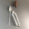 10/15ml Premium Glass Perfume Spray with Walnut Beech Cap, Portable Refillable Travel Atomizer for Cosmetics