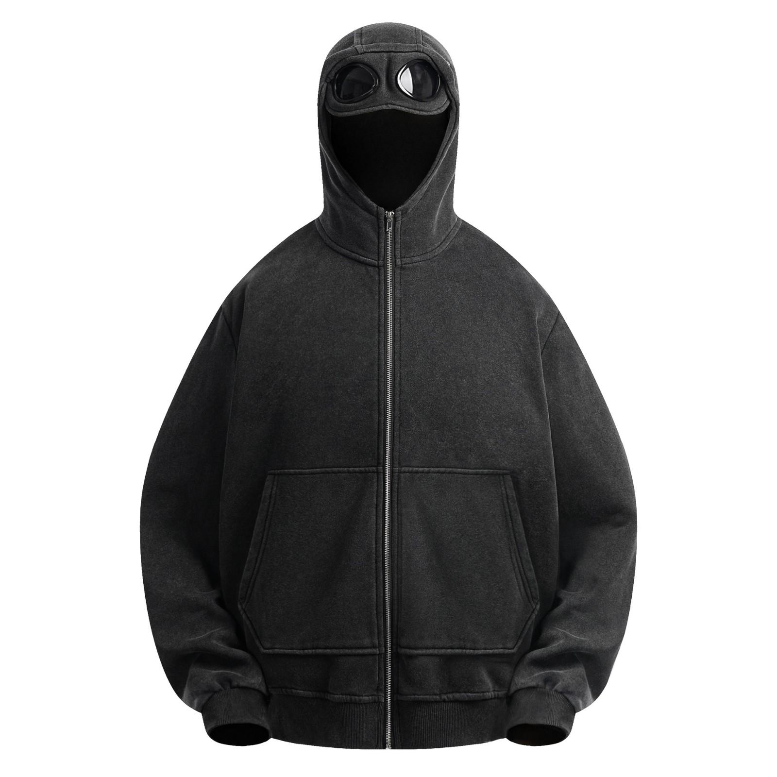 

Женская и мужская модная повседневная толстовка, свободный кардиган на молнии, с длинным рукавом, куртка с капюшоном XL чёрный