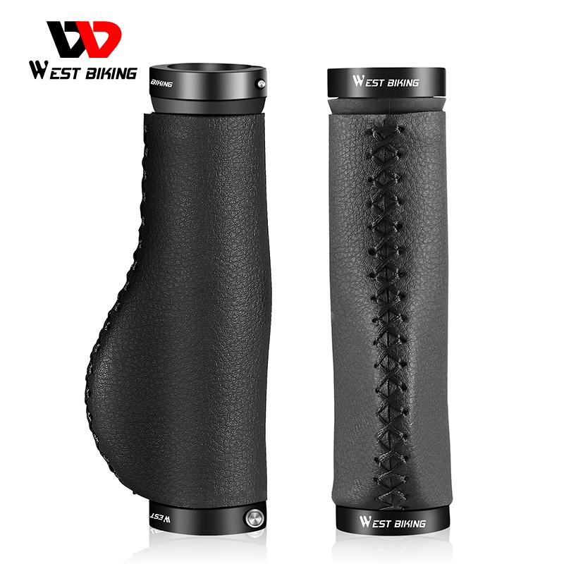 Buy WEST BIKING Fiber Leather Bicycle Grips MTB Scooter City Bike