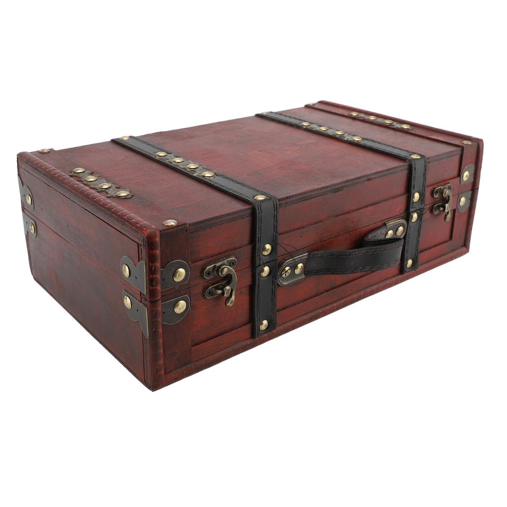 Vintage Decorative Storage Suitcase Synthetic Wood Retro Luggage Decor for Prop Arrangement