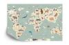 Photomural Colorful World Map Washable Fleece 254x184
