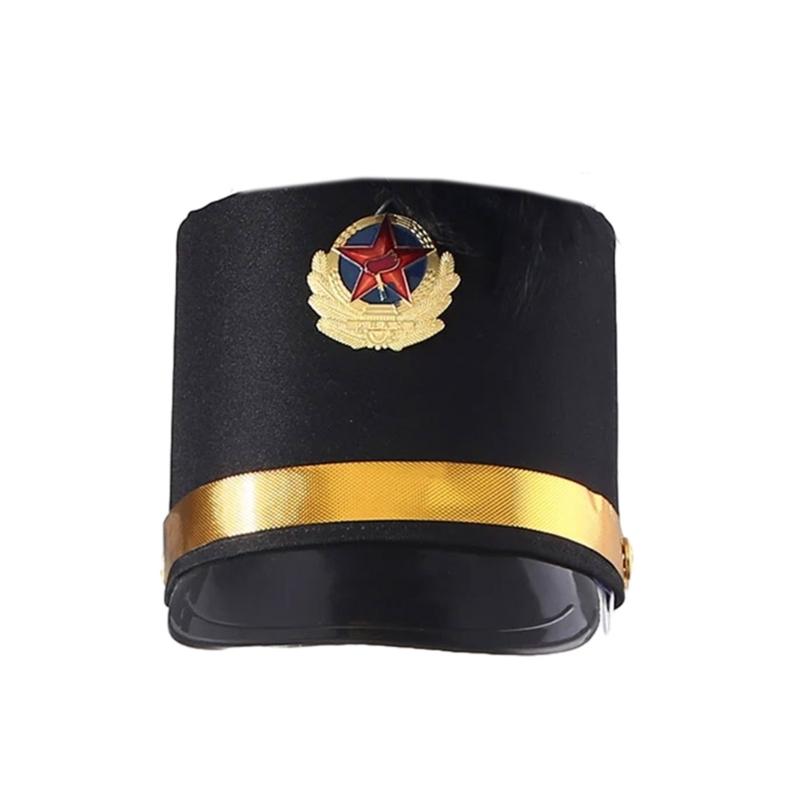 

Lightweight Honor Guard Hat Drum Majors Hat for Adult Teen Carnival Christmas Vintage Hat for Festival Show Performances 1