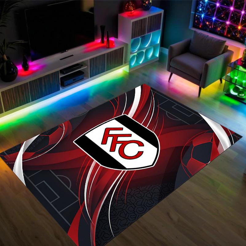 Fulham Football Design Crystal Velvet Carpet Cozy Non?Slip Printed Rug For Bedroom Living Room Entrance