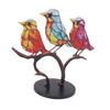 Birds On Branch Desktop Ornaments Iron Double Painted Bird Colorful Birds Ornament Tablet for