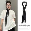 Korean atmosphere black polka dot rose silk scarf early autumn new fashion temperament versatile scarf accessories