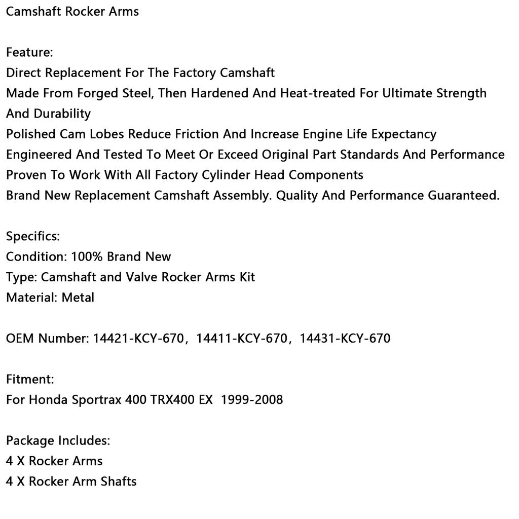 14421-KCY-670 Kipphebel für Nockenwelle für Honda Sportrax 400 TRX400EX 1999-2008
