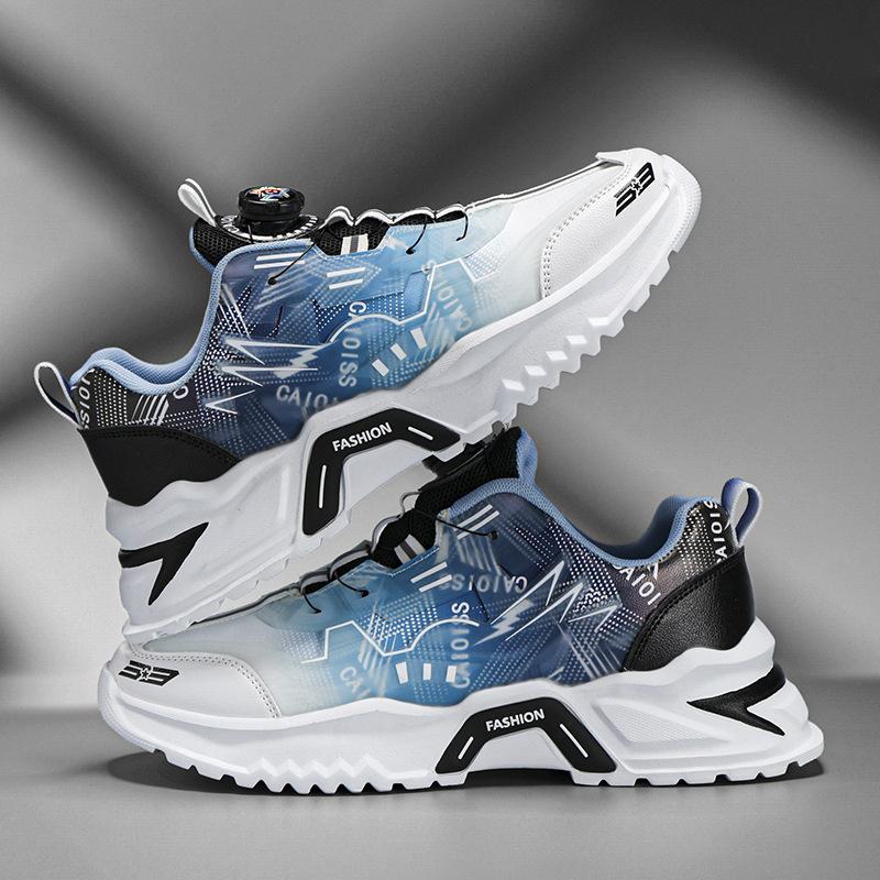 Daddy shoes men's rotating button teen sneakers men's spring new thick-soled heightening shoes sneakers