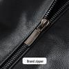 Futing Men's Top-Layer Cowhide Hooded Padded Leather Jacket