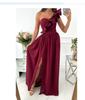 Wunsch-Explosion, ärmellos, Saum mit Rüschen und Schlitz, europäische und amerikanische Damenbekleidung, Kleid Damen