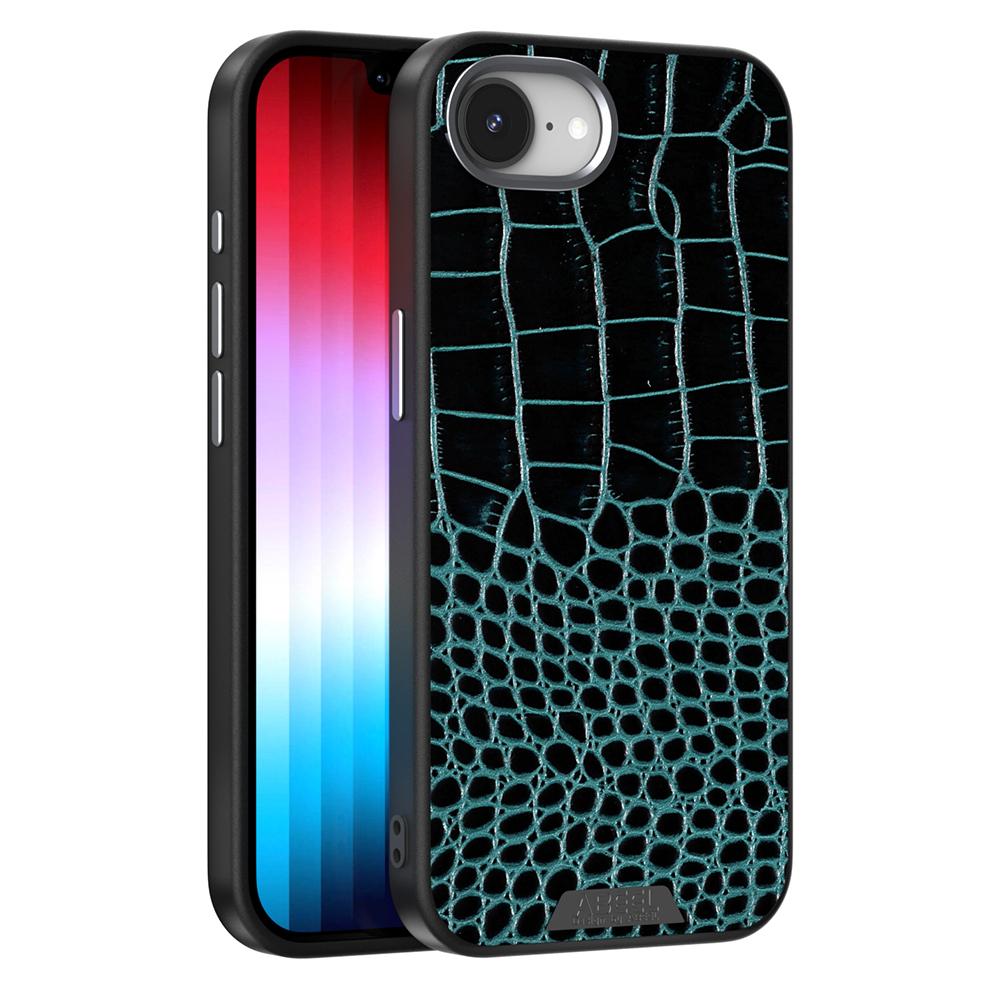 

ABEEL Чехол для iPhone 16e, совместимый с MagSafe, текстура крокодила, микро-тиснение, задняя крышка Green