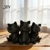 Cat Shaped Desktop Decor Three Wise Cats Figurines, 3D Printed Minimalist Statue for Desk Artistic Statues Decor, Ancient Wisdom Ornament Home Office,